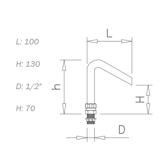 grifo caño extra bajo para pedal