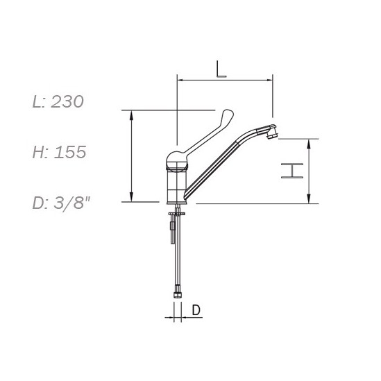 Grifo monomando de codo