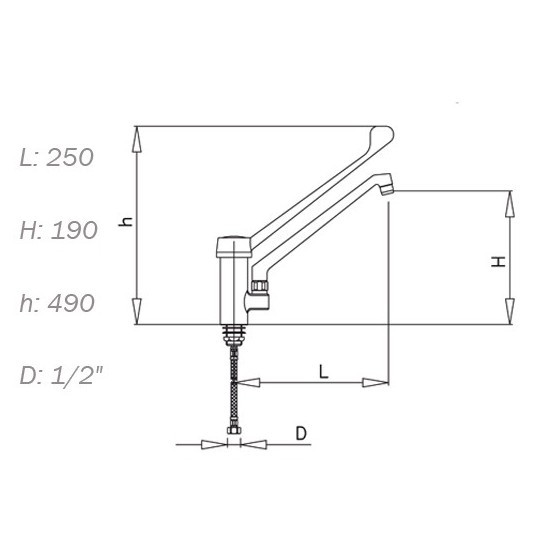 Grifo monomando de codo
