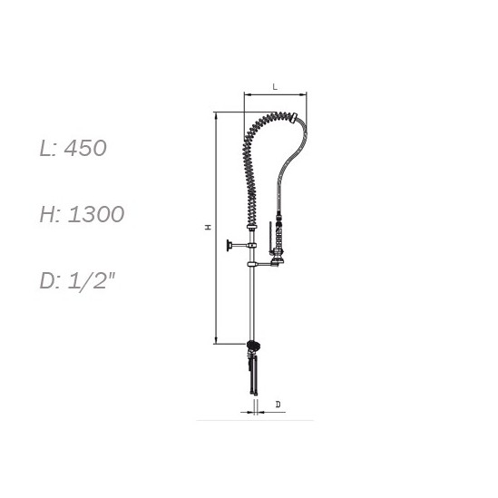 Grifo ducha dos aguas hostelería