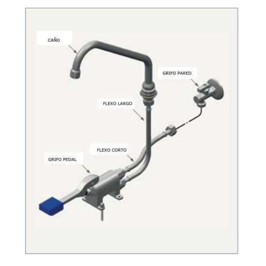 Grifo de pedal 1 palanca 1 agua cromado