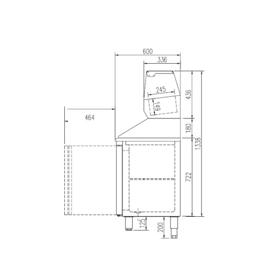 Mesa fría de pizza Docriluc