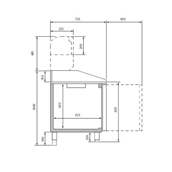 Mesa Refrigerada para pizza
