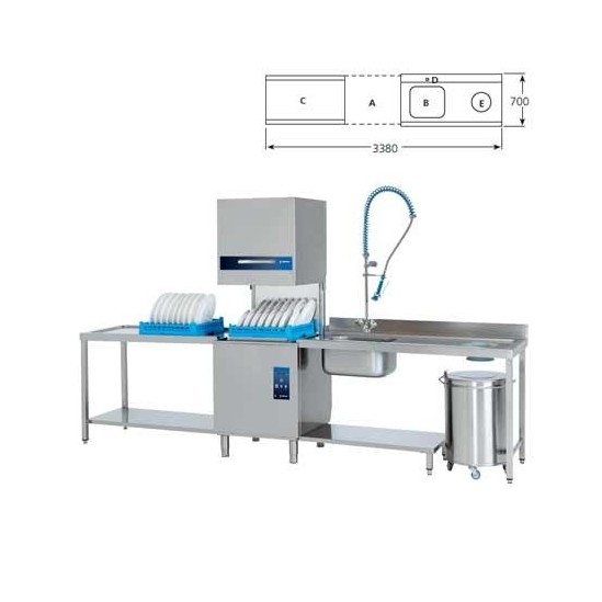 Lavavajillas de Cúpula. Medidas totales conjunto 2580x700 mm