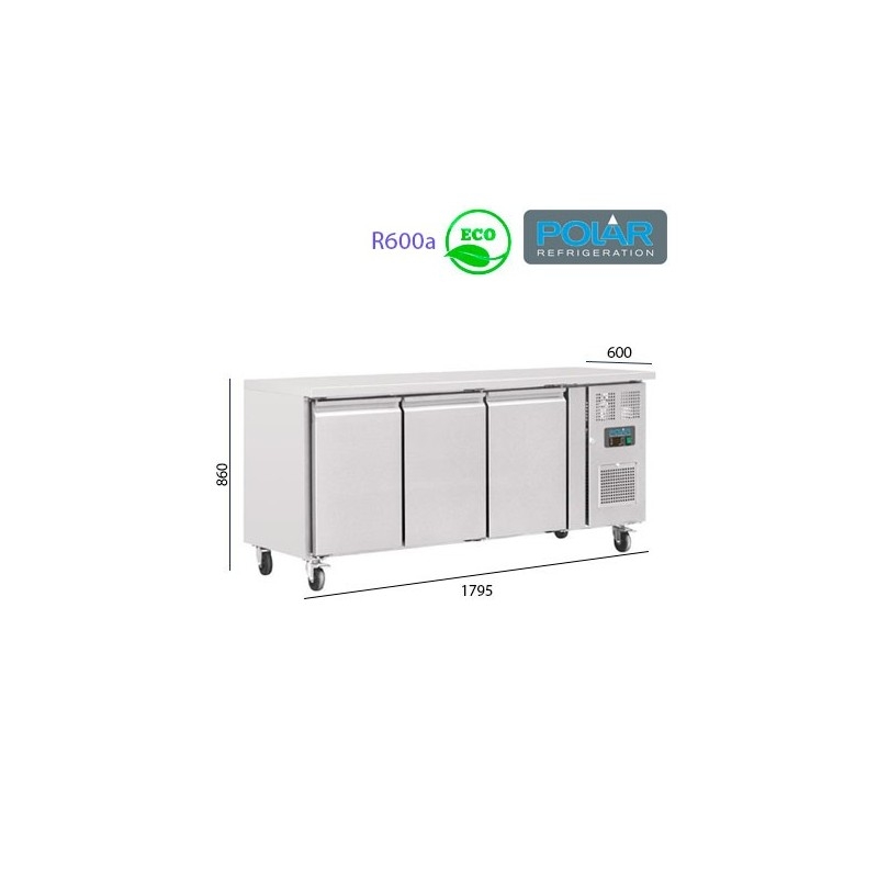 Mesa Refrigerada 3 puertas - Fondo 60