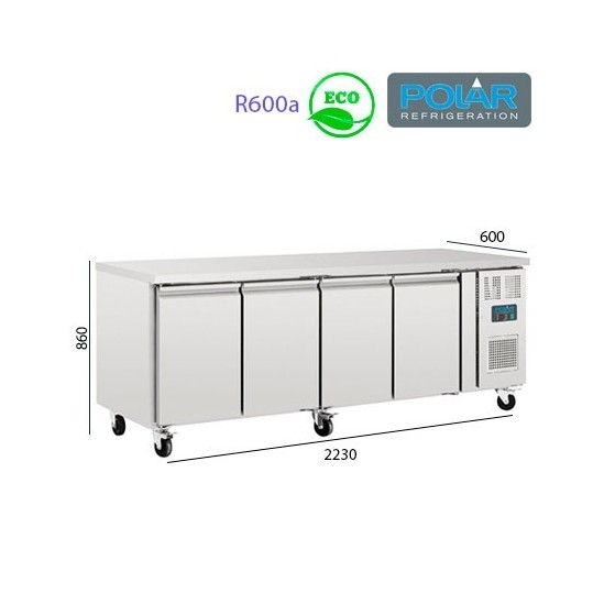 Mesa Refrigerada 4 puertas - Fondo 60