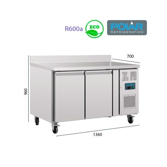 Mesa Refrigerada 2 puertas + 2 cajones