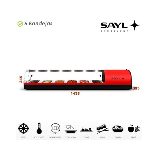 Vitrinas de tapas 6 Bandejas