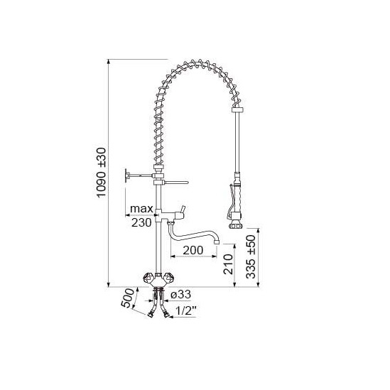 Grifo ducha con caño hosteleria