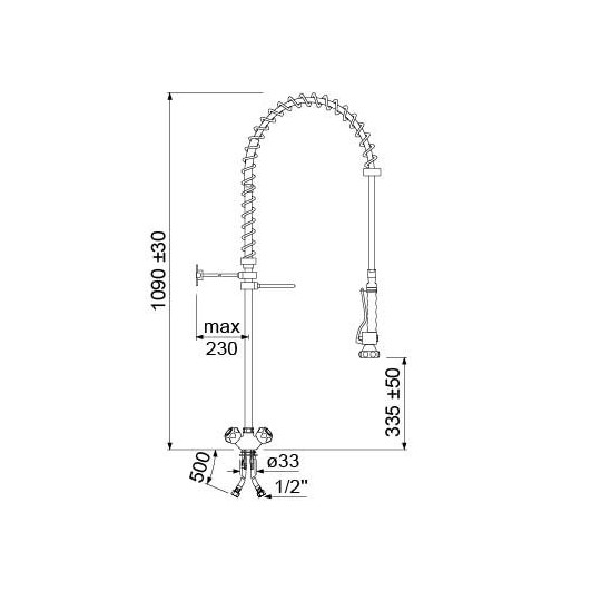 Grifo ducha con caño dos aguas