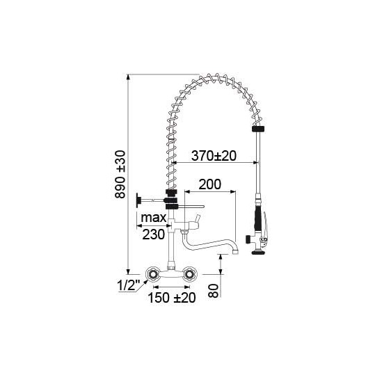 Grifo ducha pared con caño