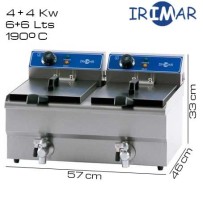 Freidora DOBLE 6+6 litros IRIMAR (Con grifo)