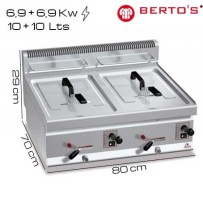 Freidora gas 10+10 lts Sobremesa