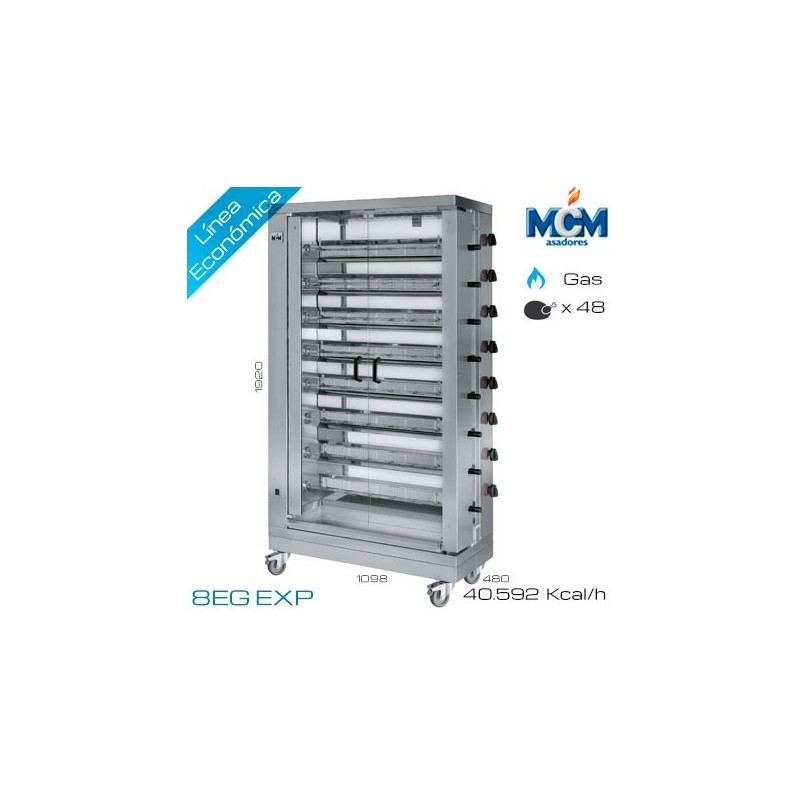 Asador para pollos a gas