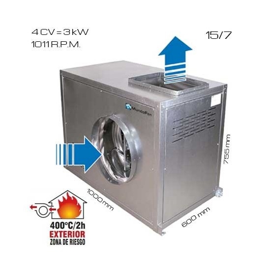 Caja de vent. simple oído 400ºC/2h 15/7 [4 CV]