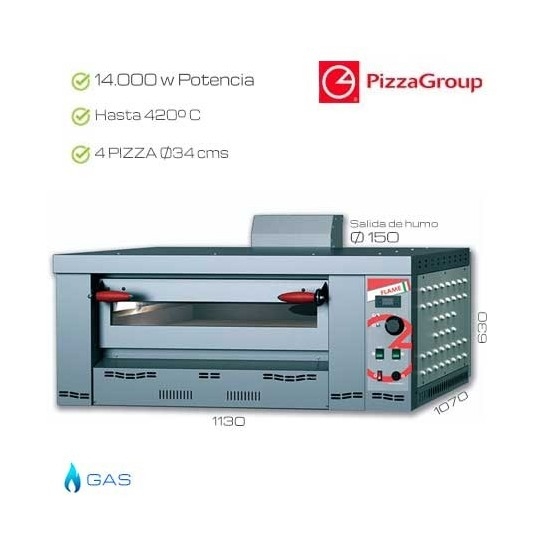 Horno industrial PizzaGroup 4 x 340 mm