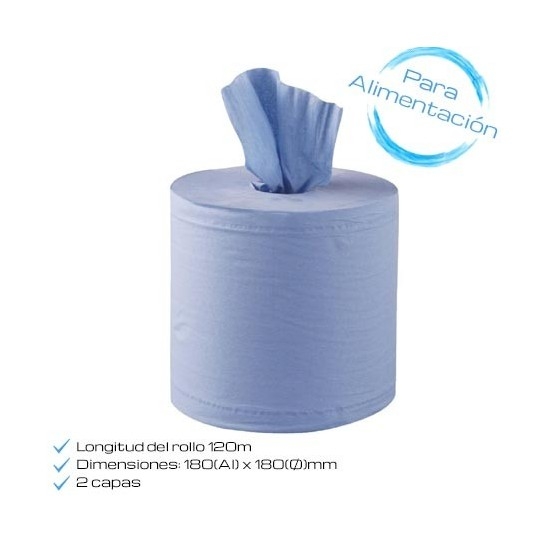 Bobina toallas alimentación [AZUL]