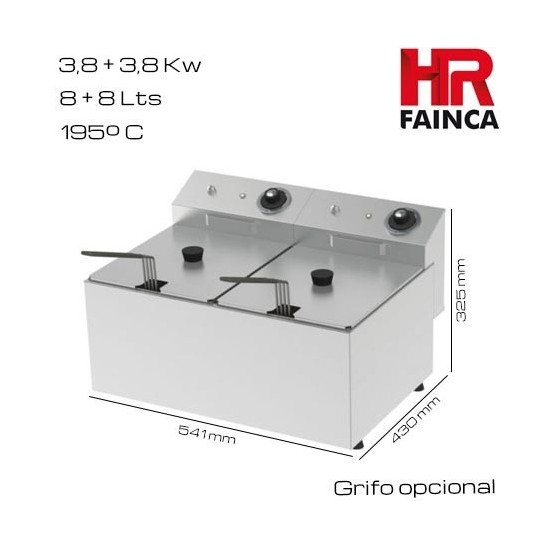 Freidora 8+8 litros HR (Grifo opcional)
