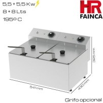 Freidora 8+8 litros HR alto rendimiento (Grifo opcional)