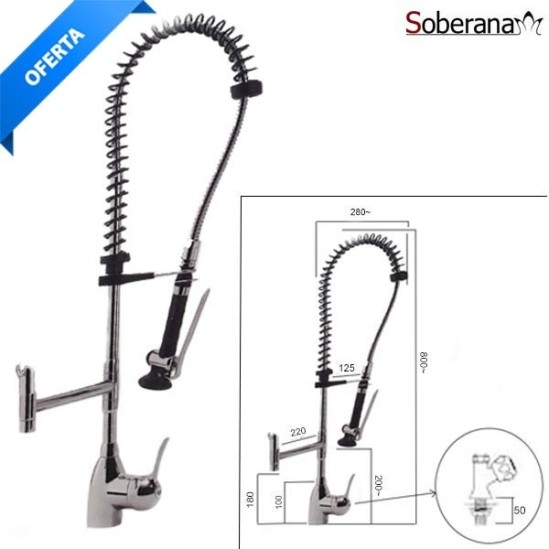 Grifo ducha industrial 1 agua Soberana