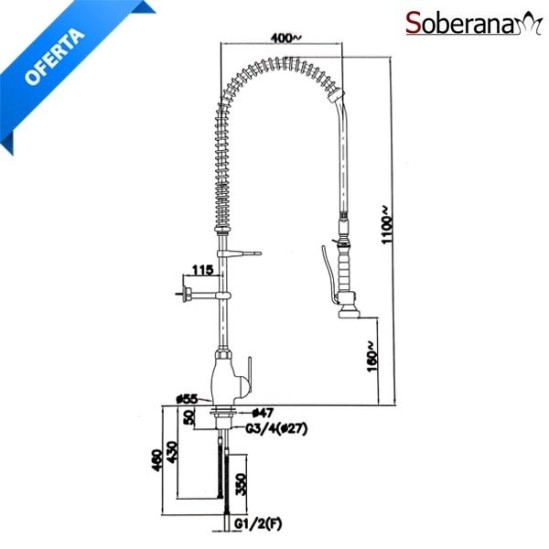 Grifo ducha industrial GK DF Soberana