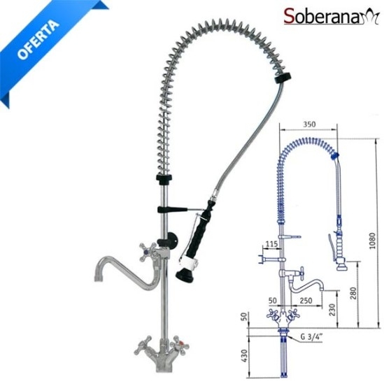 Grifo ducha dos aguas con caño Soberana GK DGF