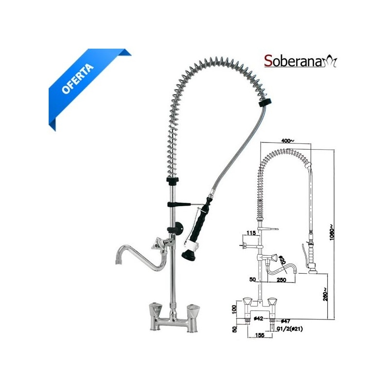 Grifo ducha dos aguas con caño Soberana GK DB