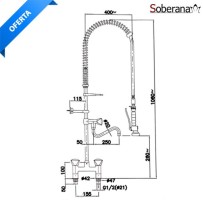 Grifo ducha dos aguas con caño Soberana GK DB