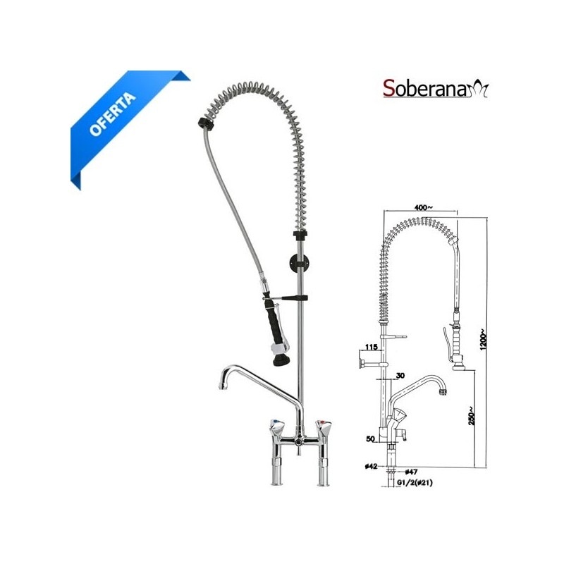 Grifo ducha dos aguas con caño Soberana GK DN