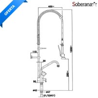 Grifo ducha dos aguas con caño Soberana GK DN