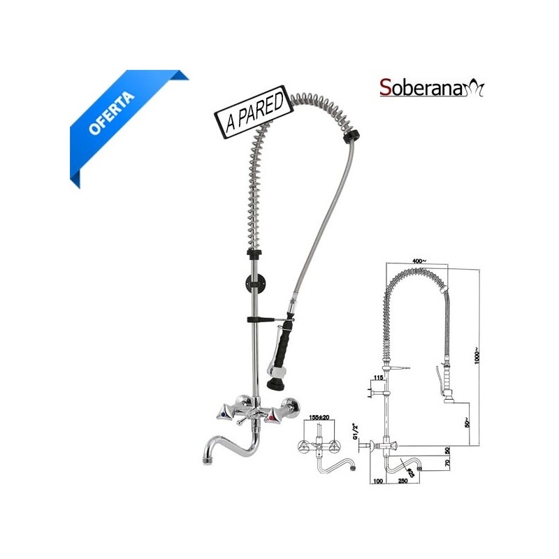 Grifo ducha de pared dos aguas Soberana GK DEP