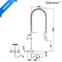 Grifo ducha de pared dos aguas Soberana GK DEP