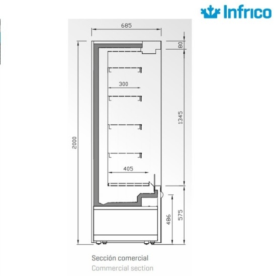 Vitrina Mural para alimentación