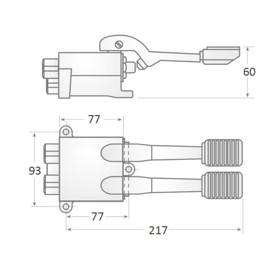 Grifo de pedal 2 aguas