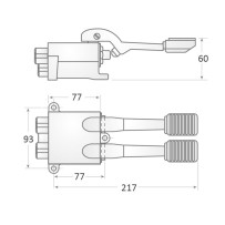 Grifo de pedal 2 aguas