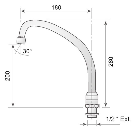 Grifo de pedal 2 aguas