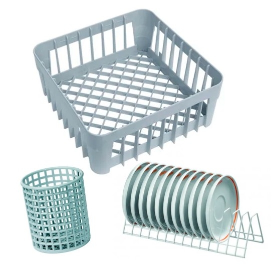 Cesta para vasos 35x35 con soporte para platillos y cestillo 