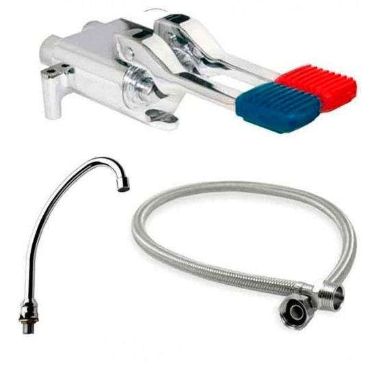 Pedal de agua completo con caño y flexo largo