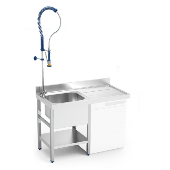 Fregadero inox para lavavajillas escurridor derecha con grifo ducha