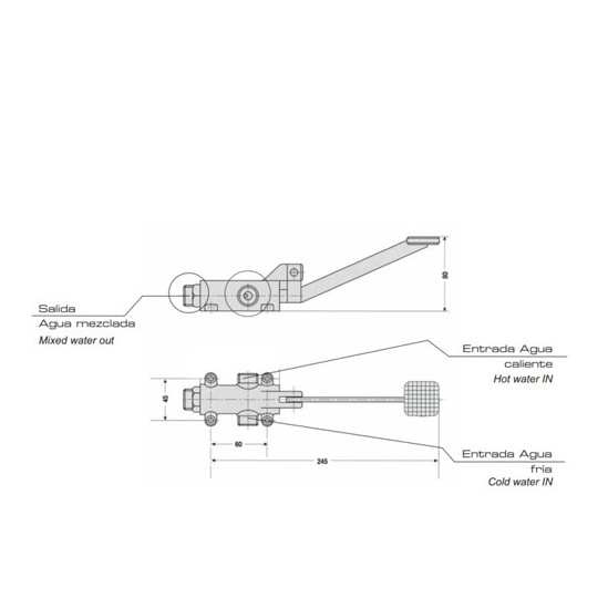 Grifo de pedal 1 palanca
