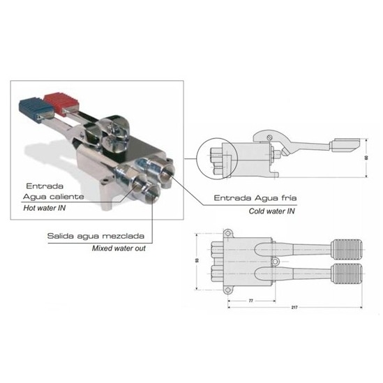 Grifo de pedal 2 palancas