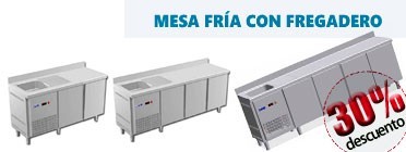 Mesa refrigerada con fregadero
