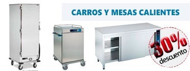 Mesas y vitrinas calientes